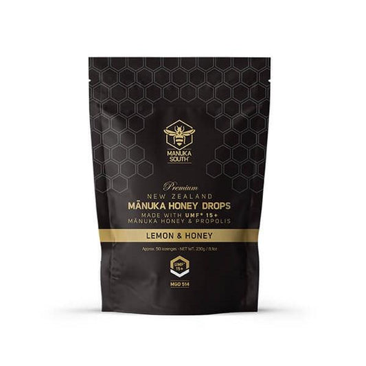 マヌカサウス(Manuka South) プレミアム UMFマヌカハニー ドロップ - ハニー＆レモン 25粒/ 50t粒入り