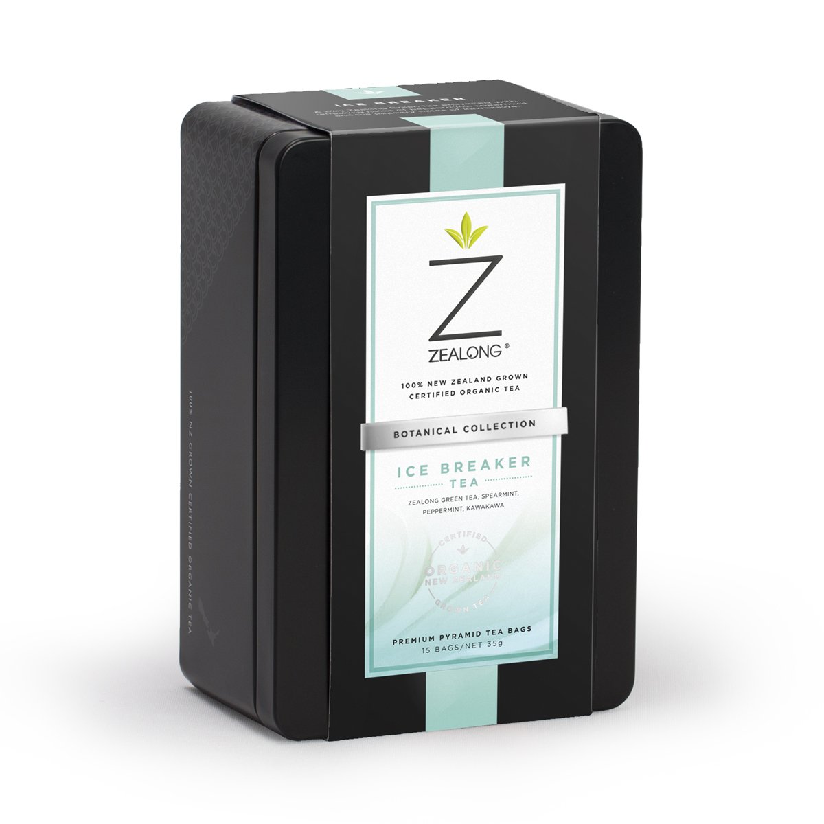 Zealong Tea Honey & Food - NZ Tea, Salt & Oil ジーロン(Zealong) ボタニカルズ アイスブレーカーブレンド 缶入り-35g / 15ティーバッグ